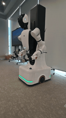 R1 Pro 轮式双臂机器人机身姿态实拍 GIF